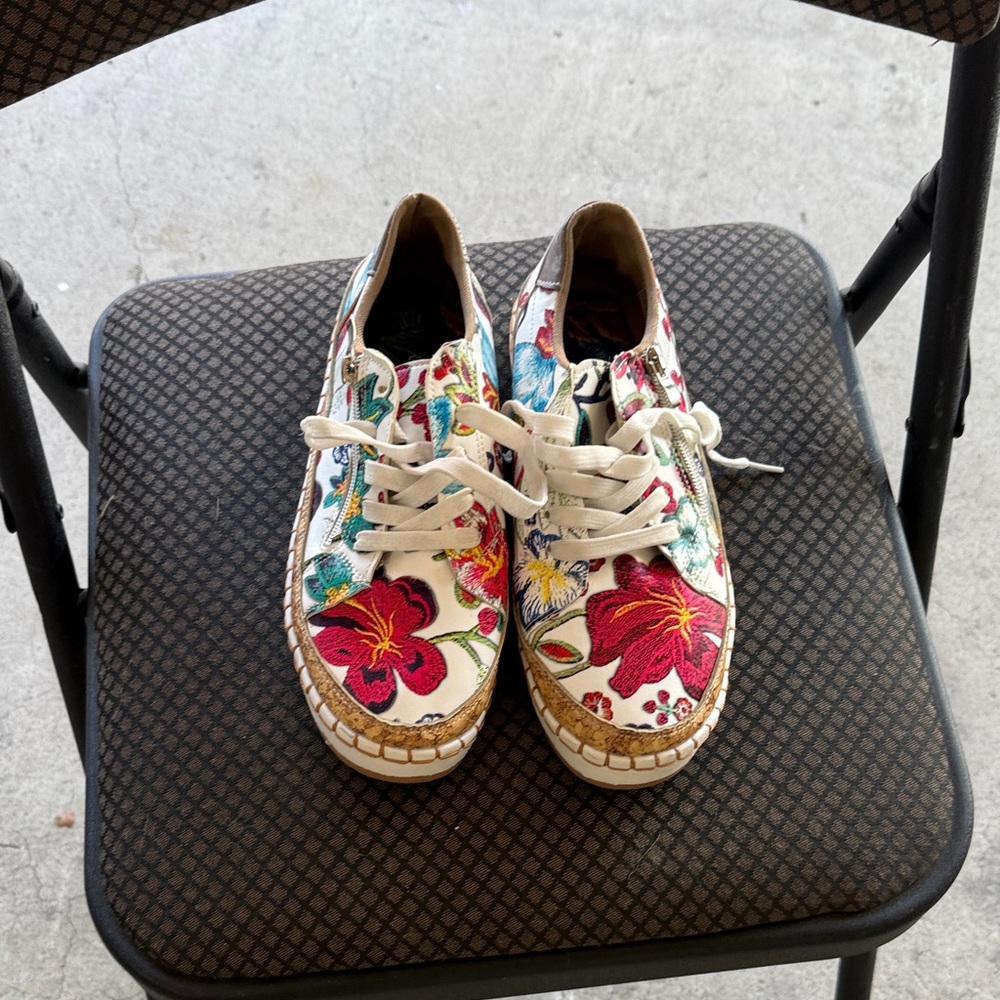 Floral Embroidered Sneakers